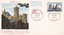 FDC -- 1960-- Cathédrale De LAON      ....cachet  LAON -02   16 Jan  1960 - 1960-1969