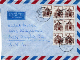 74489 - Berlin - 1965 - 7@10Pfg Kl Bauten A LpBf BERLIN -> Chicago, IL (USA) - Storia Postale