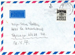 74494 - Berlin - 1968 - 90Pfg Gr Bauten EF A LpBf BERLIN - ... JAHR DER MENSCHENRECHTE -> Chicago, IL (USA) - Lettres & Documents