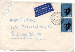 74497 - Bund - 1961 - 2@40Pfg Marshall A LpBf DORTMUND -> Chicago, IL (USA) - Storia Postale