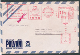 1973  Argentina Meter Flamme Franking Postage To Colonia Suiza Swiss Uruguay European Tours Operator Polvani Bus Cars - Sonstige & Ohne Zuordnung