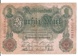 ALLEMAGNE 50 MARK 1910 VF P 41 - 50 Mark