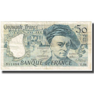 France, 50 Francs, Quentin De La Tour, 1989, TTB, Fayette:67.15, KM:152d - 50 F 1976-1992 ''quentin De La Tour''