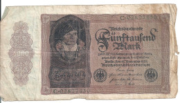 ALLEMAGNE 5000 MARK 1922 VG+ P 77 - 5000 Mark