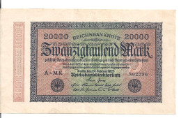 ALLEMAGNE 20000 MARK 1923 XF+ P 85 - 20.000 Mark