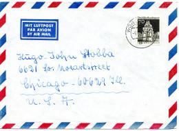 74511 - Bund - 1970 - 70Pfg Gr Bauten EF A LpBf WUERZBURG -> Chicago, IL (USA) - Storia Postale