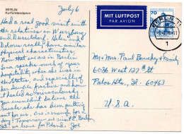 74514 - Berlin - 1978 - 70Pfg B&S A LpAnsKte BERLIN -> Palos Heights, IL (USA) - Lettres & Documents