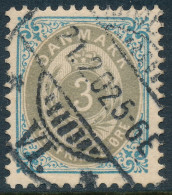 Denmark Danemark Danmark 1895: 3ø Blue/grey Bicolour, F-VF Used, AFA 22B (DCDK00572) - Oblitérés