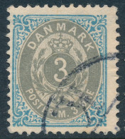 Denmark Danemark Danmark 1902: 3ø Blue/grey Bicolour, F Used, AFA 22C (DCDK00573) - Used Stamps