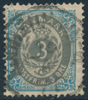 Denmark Danemark Danmark 1875: 3ø Blue/grey Bicolour, F+ Used, AFA 22 (DCDK00575) - Oblitérés