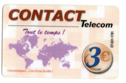 ANTILLES GUADELOUPE MARTINIQUE  CARTE TELEPHONIQUE CONTACT TELECOM 3€ - Antilles (Françaises)