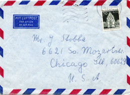 74517 - Berlin - 1968 - 70Pfg Gr Bauten EF A LpBf BERLIN -> Chicago, IL (USA) - Lettres & Documents