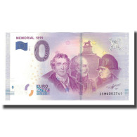 Belgique, Billet Touristique - 0 Euro, Belgium - Braine-L'Alleud - Mémorial - Autres & Non Classés