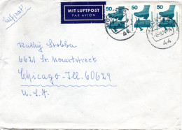 74518 - Bund - 1974 - 3@50Pfg Unfall A LpBf MUENSTER -> Chicago, IL (USA) - Covers & Documents