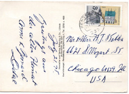 74520 - Bund - 1975 - 50Pfg Denkmalschutzjahr / Alsfeld EF A AnsKte -> Chicago, IL (USA) - Storia Postale