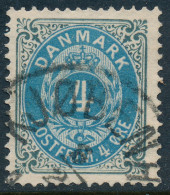 Denmark Danemark Danmark 1875: 4ø Dark Grey/blue Bicolour, F-VF Used, AFA 23 (DCDK00580) - Used Stamps
