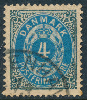 Denmark Danemark Danmark 1875: 4ø Blue-grey/blue Bicolour, VF Used, AFA 23 (DCDK00581) - Used Stamps