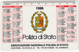 Calendarietto - Associazione Nazionale Polizia Di Stato - Anno 1996 - Groot Formaat: 1991-00