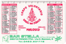 Calendarietto - Corpo Volontario Vigili Del Fuoco - Anno 1999 - Petit Format : 1991-00