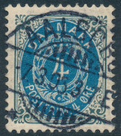 Denmark Danemark Danmark 1903: 4ø Grey/blue Bicolour WMK III, VF Used, AFA 23C (DCDK00586) - Oblitérés