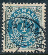 Denmark Danemark Danmark 1895: 4ø Grey/blue Bicolour, VF Used, AFA 23By (DCDK00587) - Oblitérés