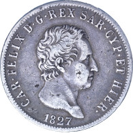 Italie-Royaume De Sardaigne-5 Lire Charles-Félix 1827 Gênes - Sonstige & Ohne Zuordnung