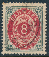 Denmark Danemark Danmark 1875: 8ø Grey/red Bicolour, XF Used, AFA 25 (DCDK00589) - Oblitérés