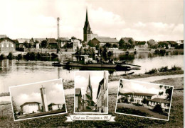 73874790 Doernigheim Maintal Blick Ueber Den Main Zur Kirche Faehre Ortszentrum  - Maintal