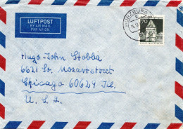 74536 - Bund - 1969 - 70Pfg Gr Bauten EF A LpBf WUERZBURG -> Chicago, IL (USA) - Storia Postale