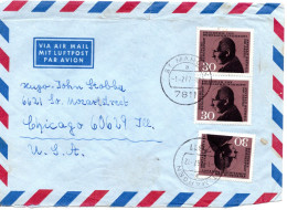 74539 - Bund - 1967 - 3@30Pfg Bodelschwingh A LpBf ST.MAERGEN -> Chicago, IL (USA) - Lettres & Documents