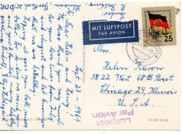 74551 - DDR - 1961 - 25Pfg 10 Jahre DDR A LpAnsKte SCHWERIN -> Chicago, IL (USA) - Cartas & Documentos