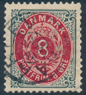 Denmark Danemark Danmark 1895: 8ø Grey/red Bicolour, F-VF U HAARLEV Star, AFA 25B (DCDK00594) - Oblitérés