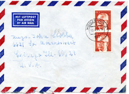 74558 - Bund - 1973 - 2@40Pfg Heinemann A LpBf WUERZBURG -> Chicago, IL (USA) - Storia Postale