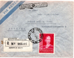 74568 - Argentinien - 1954 - 3P Eva Peron EF A R-LpBf A.R.V.SALTA -> Österreich - Brieven En Documenten