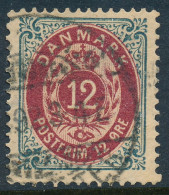 Denmark Danemark Danmark 1875: 12ø Grey/red Bicolour, F-VF Used, AFA 26a (DCDK00600) - Used Stamps