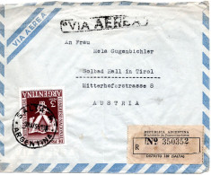 74569 - Argentinien - 1955 - 3P Produktivitaetskongress EF A R-LpBf A.R.V.SALTA -> INNSBRUCK -> Hall (Österreich) - Lettres & Documents