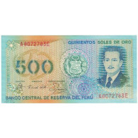 Billet, Pérou, 500 Soles De Oro, 1982, 1982-05-18, KM:125a, SPL - Pérou