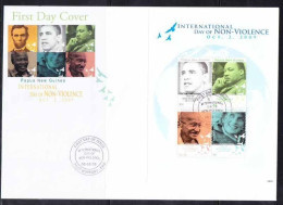 Papua New Guinea 2009 FDC, Gandhi, Nobel Martin Luther, Obama, Diana - Mahatma Gandhi