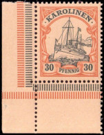 1900, Deutsche Kolonien Karolinen, 12 Ecke, ** - Isole Caroline