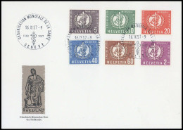 1957, Schweiz Weltgesundheitsorganisation OMS, 26-31, FDC - Service