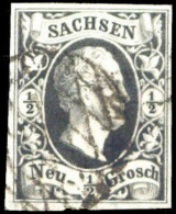 1851, Altdeutschland Sachsen, 3, Gest. - Sachsen