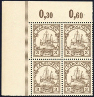 1900, Deutsche Kolonien Karolinen, 7 Ecke, ** - Isole Caroline