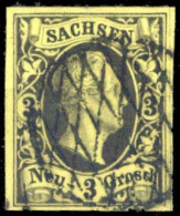 1851, Altdeutschland Sachsen, 6, Gest. - Sachsen