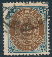 Denmark Danemark Danmark 1875: 16ø Blue-grey/brown Bicolour, Fine Used, AFA 27 (DCDK00608) - Oblitérés