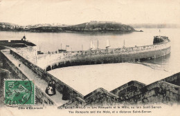 FRANCE - Saint Malo -Les Remparts Et Le Môle Au Loin Saint Servan - Carte Postale Ancienne - Saint Malo