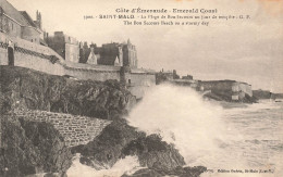 FRANCE - Saint Malo - La Plage De Bon Secours Un Jour De Tempête - GF  - Carte Postale Ancienne - Saint Malo