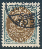 Denmark Danemark Danmark 1895: 16ø Blue-grey/brown Bicolour, VF Used, AFA 27B (DCDK00611) - Used Stamps