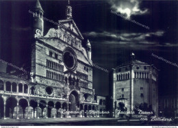 I624 Cartolina Cremona Citta' Notturno Facciata Duomo Con Battistero - Cremona