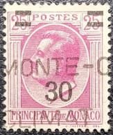 MONACO. Y&T N°104. Prince Louis II. Surchargé. Cachet De Monte-Carlo. - Gebraucht
