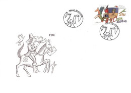 FDC 770 Czech Republic 130 Years Of Postal Banking Services 2013 Dog Bird Horse - FDC